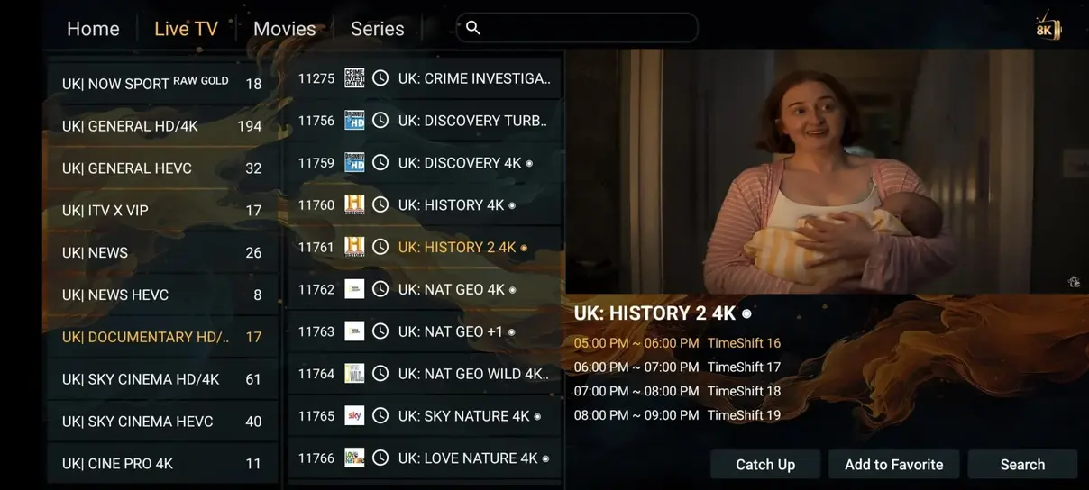 Förhandsvisning av svensk IPTV app 7