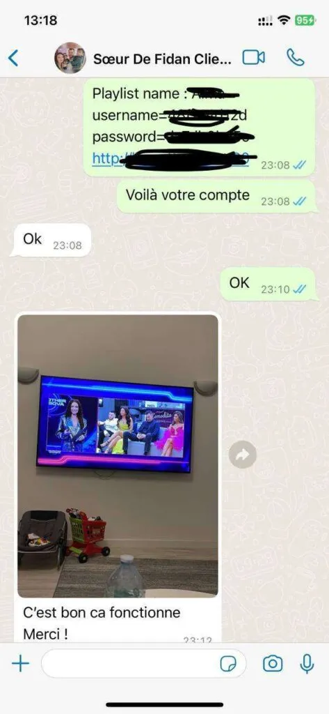 WhatsApp konversation om IPTV support 6